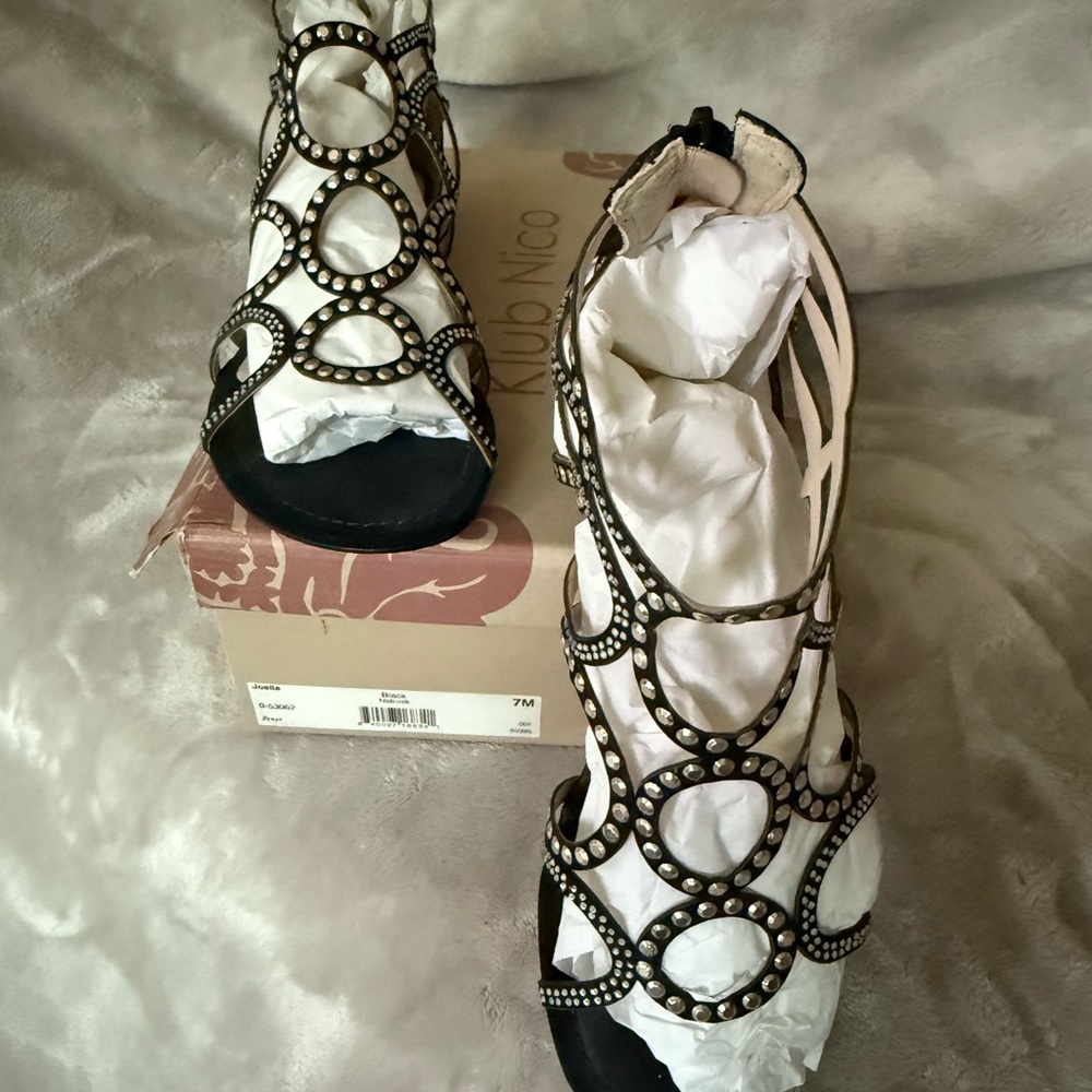 Klub Nico Chic Black and White Women's Sandals